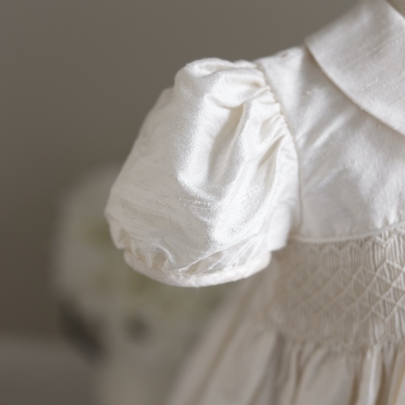 Strasburg Ivory Silk Smocked Dress Size 3 Special Occasion Flower Girl NWT - Picture 6 of 10